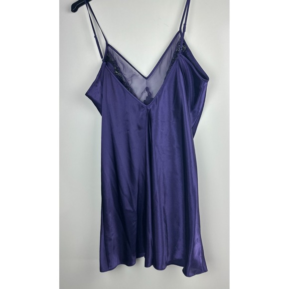 Cacique Satin Sleep Slip Dress Lingerie Chemise Purple Nighty Plus Size 18/20 - Picture 10 of 16